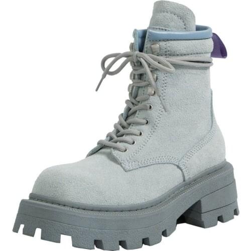 New Cross-tied Ankle Boots Women Winter Boots For Women Square Toe Boots Ladies Platform Shoes Women Fashion Botines Mujer 2020