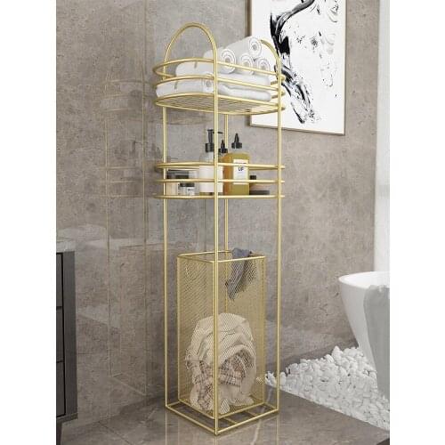 Zq Nordic Bathroom Shelf Floor Toilet Laundry Basket Storage Basket Clutter Organizing Shelves