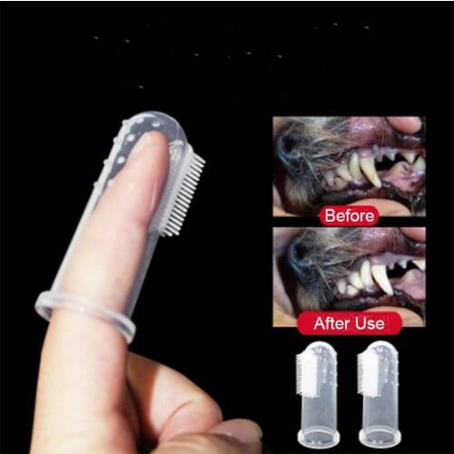 Pet Dog Finger Toothbrush Silicon Toothbrush Dog Cat Teeth Clear Soft Silicone Pet Tooth Brush Rubber Cleaning Supplies Dropship