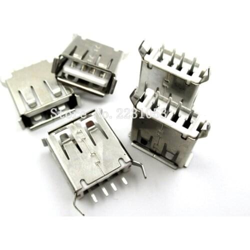 10PCS/LOT 180 USB-AF female socket USB Connector Pin interfaces directly pin female