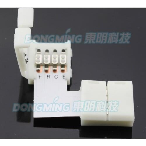 2pcs waterproof rgb connector cable L Shape led strip connector 4 pins