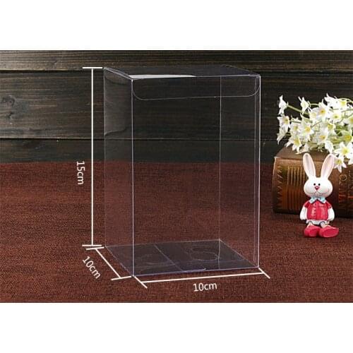 20pcs 10*10*15cm Transparent Waterproof PVC Boxes Packaging Plastic Clear Box Storage For Food/jewelry/Candy/Gift/cosmetics