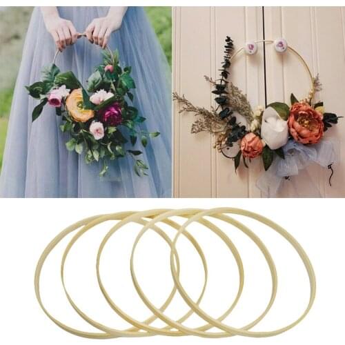 5Pcs 9-30cm Bamboo Ring Wooden Frame Hoop Circle DIY Wreath Cross Stitch Art Crafts Sewing Tool Wedding Party Decoration