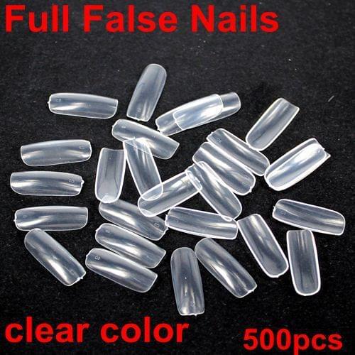 500pcs 10 sizes full false nail clear colors acrylic nails Nail Art Design wrap Tips Free Shippng