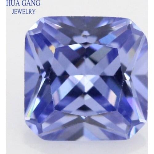 5A Light Tanzan Blue Square Octangle Shape Princess Cut CZ Stone Synthetic Gems Cubic Zirconia 3x3~10x10mm