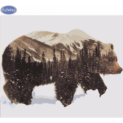 Diamond embroidery The shadow of a bear 5d diamond painting full diamond mosaic 3d picture of rhinestones cross-stitch