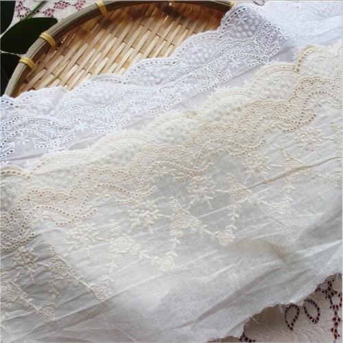 Free Shipping 18cm 7inch 2yards/lot off white/beige/bleach white cotton lace cloth garment decoration trimming X291