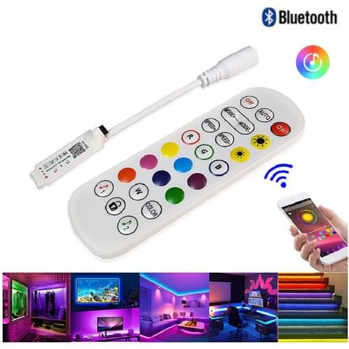 Bluetooth Music RGB Led Controller 24 Keys Remote Mini LED Controler Dimmer LED Lights IR Remote DC5-12V For RGB LED Strip Light