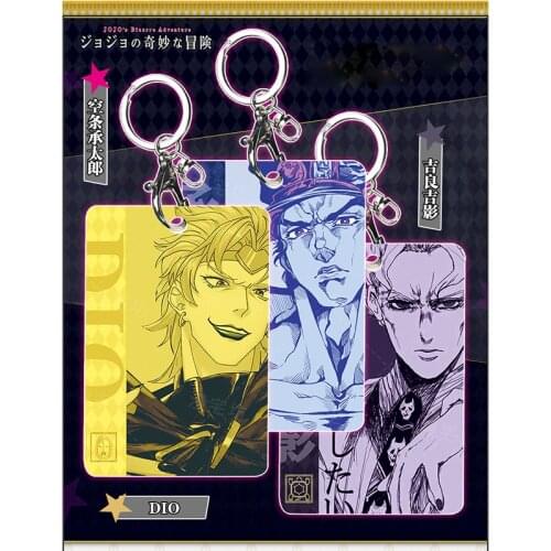 Anime jojos bizarre adventure surroundings Jotaro dio Kira Yoshikage Second element Keychain pendant