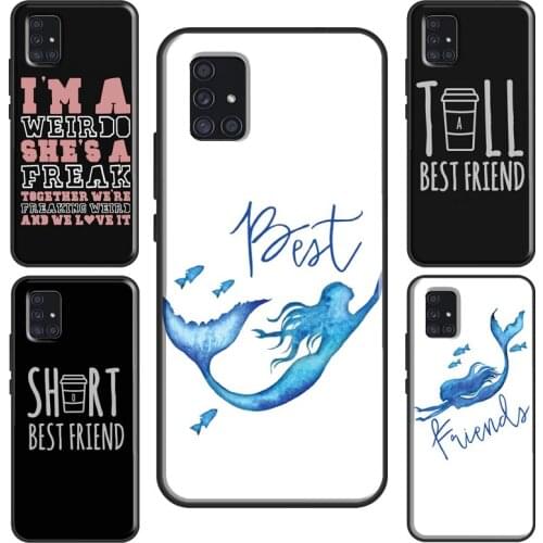 Short Tall Best Friend Mermaid Case For Samsung A71 A51 A41 A31 A11 A02 S A10 A20 A40 A50 A70 A21S A20e A12 A32 A52 A72