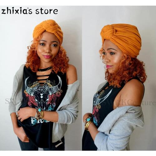 Lady Hat New Bohemian Wrap Headgear Beanie hijab caps bohemia turban cashmere cross wrap head Indian hat knitting bonnet turban