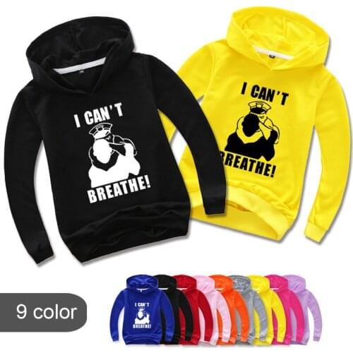Children I CAN'T BREATHE Print T Shirt Baby Boys Clothes Girl Long Sleeve T-Shirt Kid Hoodies Tops Tee Baby Costumes Sweatshirts