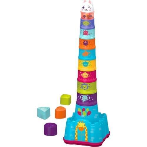Children Educational Blocks Toys Baby Fun Stacking Cups Toy Fun Rainbow Cups Stacking Tower Mini Bear Bath Toy Gifts