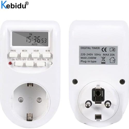 EU Plug Timer Switch Energy Saving Digital Kitchen Timer Outlet Week Hour Programmable Timing Socket