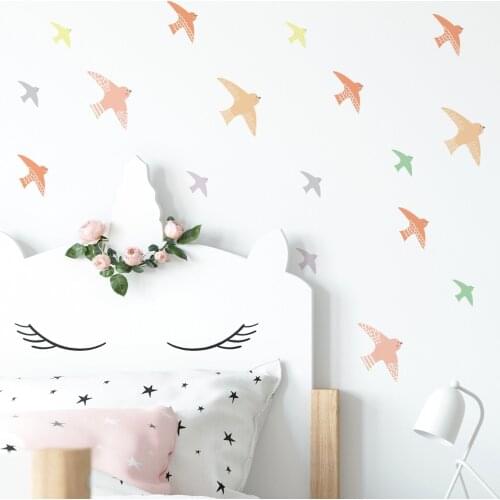Funlife Cute Little Birds PVC Kids Wall Stickers,Waterproof DIY Wall Decals Nursery,Baby Bedroom Living Kawaii House Room Decor