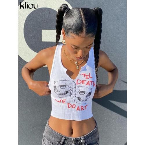 Kliou Women's Cropped Tank Tops