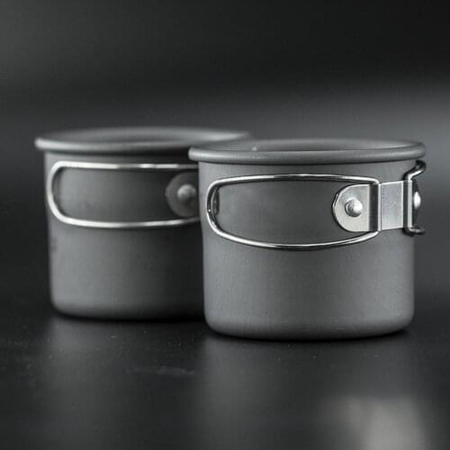 150ML Camping Coffee Cup Titanium Cup Folding Handle Tourist Tableware Outdoor Stainless Steel Tea Picnic Hiking Utensils