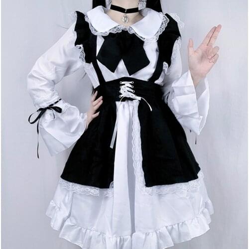 Maid Costume Lolita Dress Cosplay Sexy Anime Black White Apron Cosplay Maid Dress Men Uniform Cafe Sexy Outfit Erotic Costumes