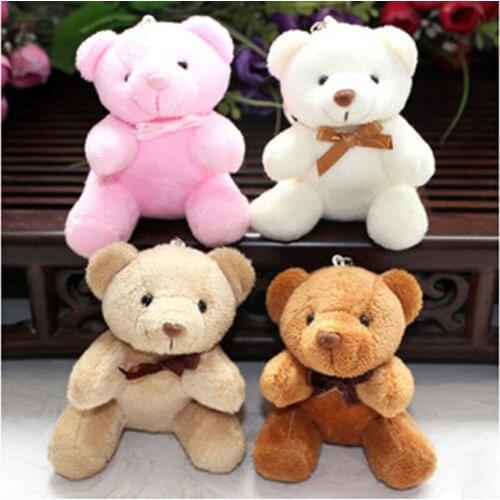 Mini Cute Teddy Bear Plush Toy Soft Stuffed Animal can be used to make cartoon bouquet creative gift Kids Doll Key Chain