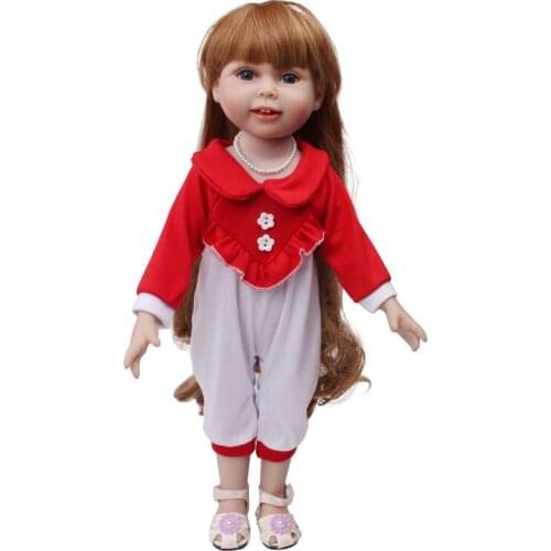 New Pattern Fashion Lace Long Sleeve Jumpsuit Fit 18 Inch American&43cm Baby New Born Doll Clothes Accessories Girls' Toys