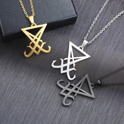 Stainless Steel Seal of Lucifer Pendant Necklaces