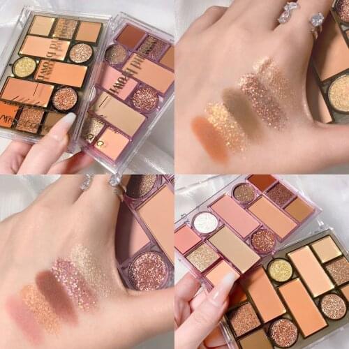 New 12 Colors Nude Shimmer Matte Eyeshadow Pallete Glitter Eyeshadow Long Lasting Waterproof Eye Pigments Shine Eyeshadow Makeup