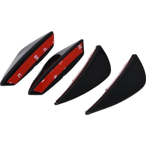 4Pcs High Quality ABS Black Car Front Bumper Fins Lip Auto Bumper Canards Splitter Sticker Trim Set For Audi BMW Nissan
