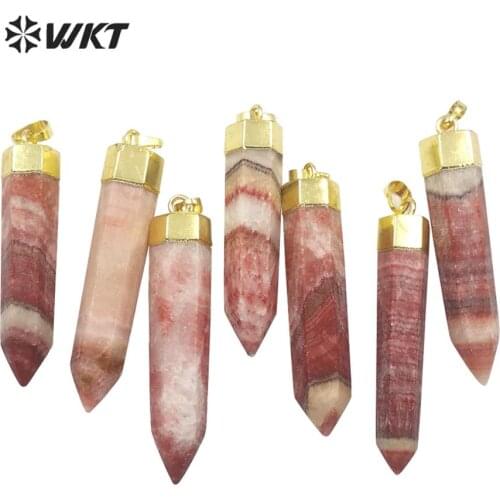 WT-P1516 fashion spirit point rhodochrosite stone pendant Natural healing spirit point stone pendant natural color pendant