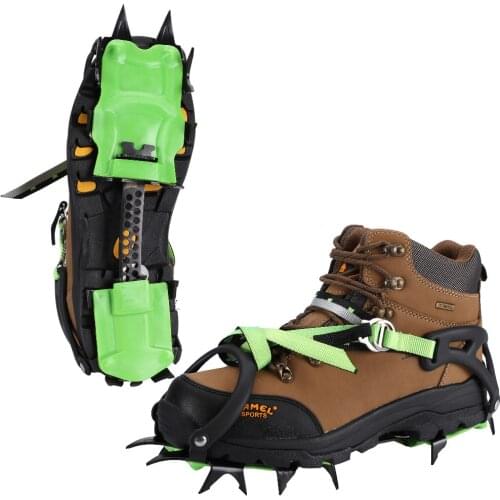 BRS Professional Ice Gripper Crampons 14 Teeth Winter Snow Boot Shoes Covers Manganese Steel Ice Bundled Grippers Crampons