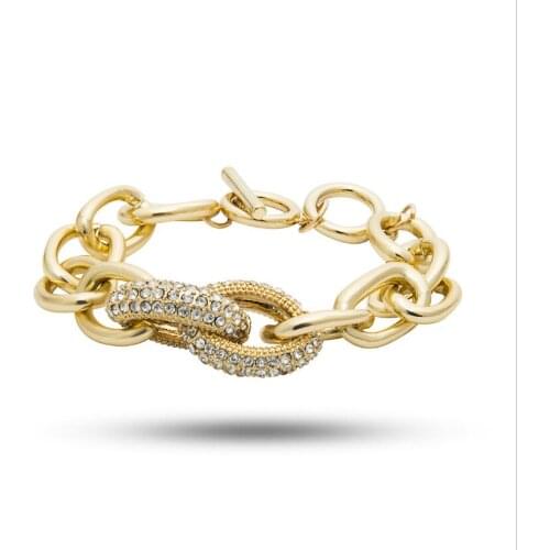 Simple micro-inlaid versatile personalized jewelry Punk exaggerated chain female