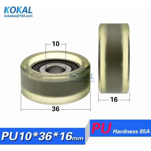 [PU1036-16] 10PCS 6200RS inner 10mm TPU PU soft rubber machine sliding DIY low noise fittings wheel pulley 10*36*16mm