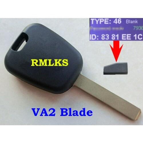 RMLKS Chip Car Key ID46 PCF7936AA AS Chip Transponder Key Uncut VA2 Blade Fit For Peugeot 307 Chip Key Fit For Citroen