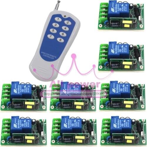 CE certification 110V 220v Receiver Transmitter RF Wireless Remote Control Switch remote relay 85V-250V 30A Secure multifunction