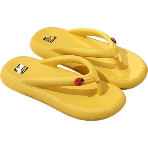 Unisex Flip Flops Thick Bottom Platform Women Casual Breathable Beach Sandals ladybug Animal Design Women Slipper Home Men Shoes