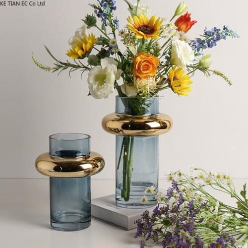 Modern Glass Vase Transparent Glass Phnom Penh Hydroponic Flower Desktop Flower Arrangement Office Flower Vase Home Decoration