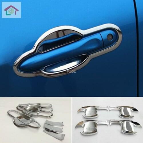 Car Styling Body Cover Detector Trim ABS Chrome External Door Bowl Stick Lamp Frame Moulding For Renault Captur 2015 2016 2017