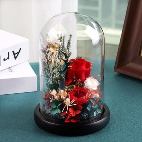 2sets/pack 12*22cm Black Base Glass Dome Vase Home Decoration Diameter=12cm Height=22cm Glass Cover Friend Gift Wedding