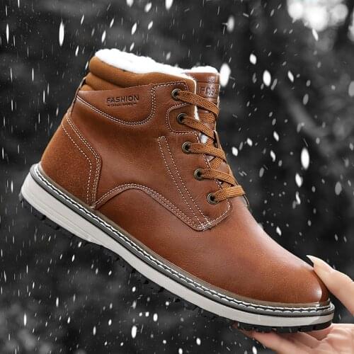 Winter Nice Shoes Plush Outdoor Snow Boot Heel Fashion Keep Warm Luxury Boots Men Non-slip Ankle Botasdr5