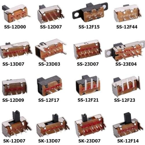 1pcs Slide switch slide gear fluctuation band 2/3 file single double horizontal mini horizontal power supply