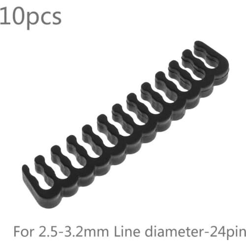 10Pcs/Set PP Cable Comb Clamp Clip Organizer Dresser for 2.5-3.2mm PC Power Cables Wiring 4 6 8 24Pin Computer Cable Shape