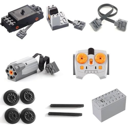 12Pcs DIY Train Adjustable Speed Motor Accessories Small Particle Building Block Set For Children Educational Toys Birthday Gift