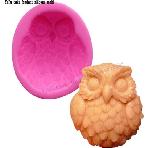 3D Owl silicone mold for soap and candles makinganimal mould Diy Craft Molds Clay Resin sugar Candy Sculpey F0870