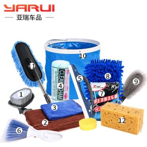 Car supplies telescopic wax brush ash mop wash dust duster cleaning tool set