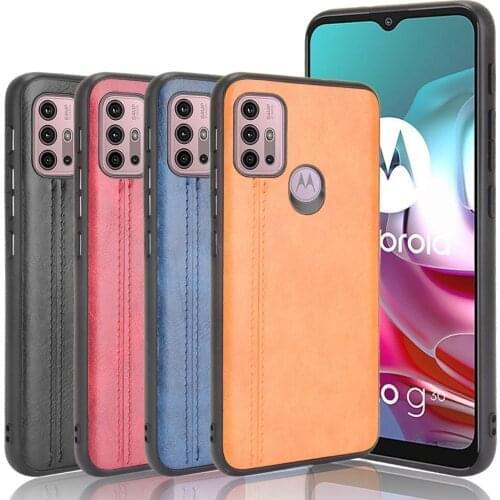 For Motorola Moto G10 Case Moto G10 Suture Soft Edge PU Leather Hard Phone Cover For Motorola Moto G10 Case 6.5"