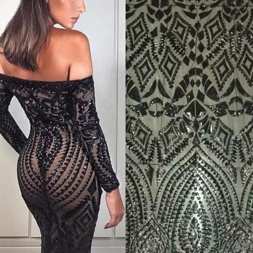 Black african lace fabric 2020 high quality lace aso ebi mesh fabric Embroidered Sequins nigerian swiss lace fabric M1058