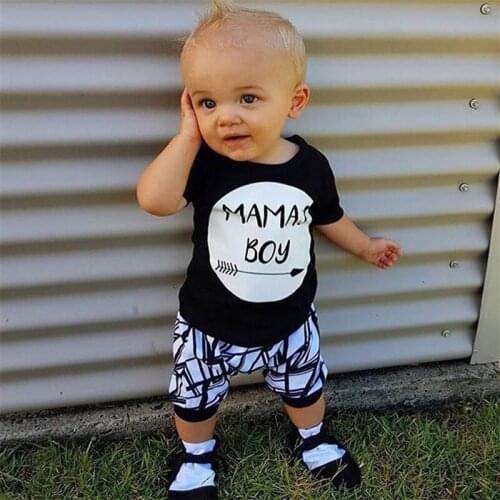 Pudcoco Children Clothing Boys Summer Sets Baby Kids Short Sleeve T-shirt and Print Shorts Suit Child Boy Outfits