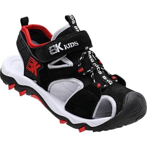 Children Boys Sandals High Qualtiy Leather Cut-outs Child Summer Big Sandalias Childrens Shoes Kids Canvas Rain Flats LO21