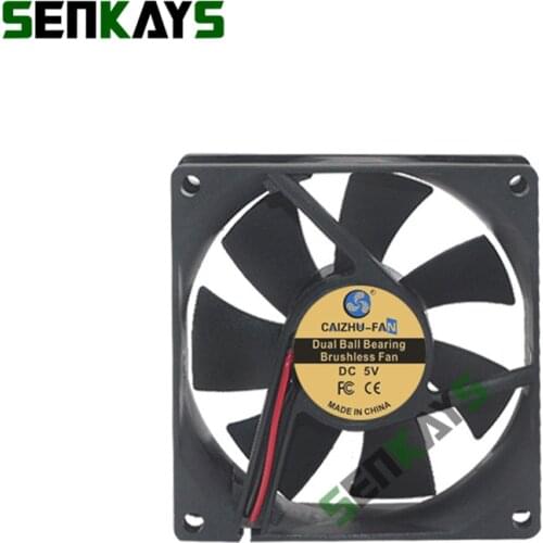 Dual Ball Bearing DC 8020 Fan 5V 12V 24V 80x80x20MM CPU Case Fan Refrigerator Fan Compressor Fan with 2pin
