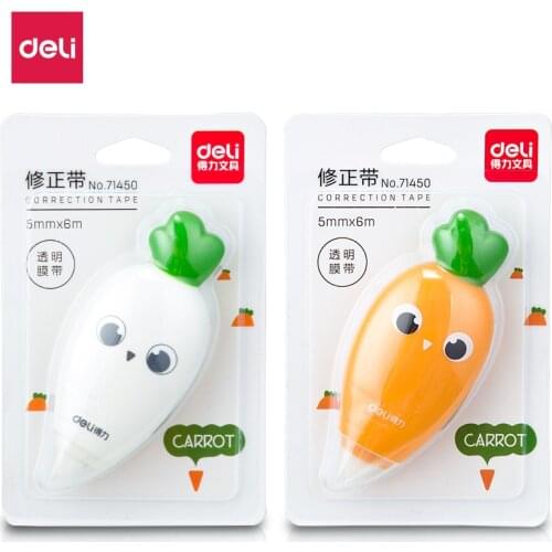 Deli Material Escolar 10pcs Kawaii Correction Tape Carrot Glue Tape White Out Correction Tape Cute School Thing Corrector Roller