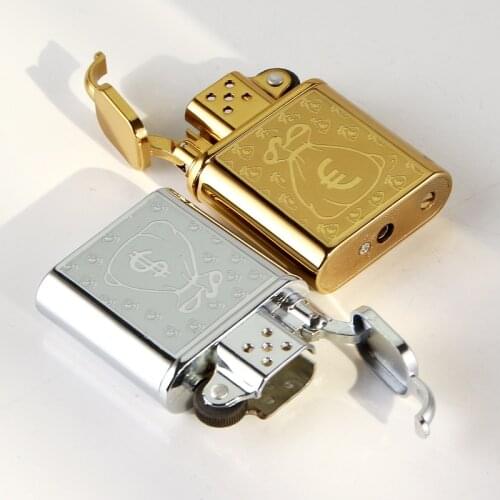 Refillable Metal Old-fashioned Grinding Wheel Open Flame Lighter Smoking Accessories for Weed Regalos Para Hombre Originales